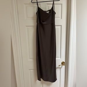 Perfect condition, worn once BHLDN Cali Satin Cowl-Neck Midi Slip Dress size 4